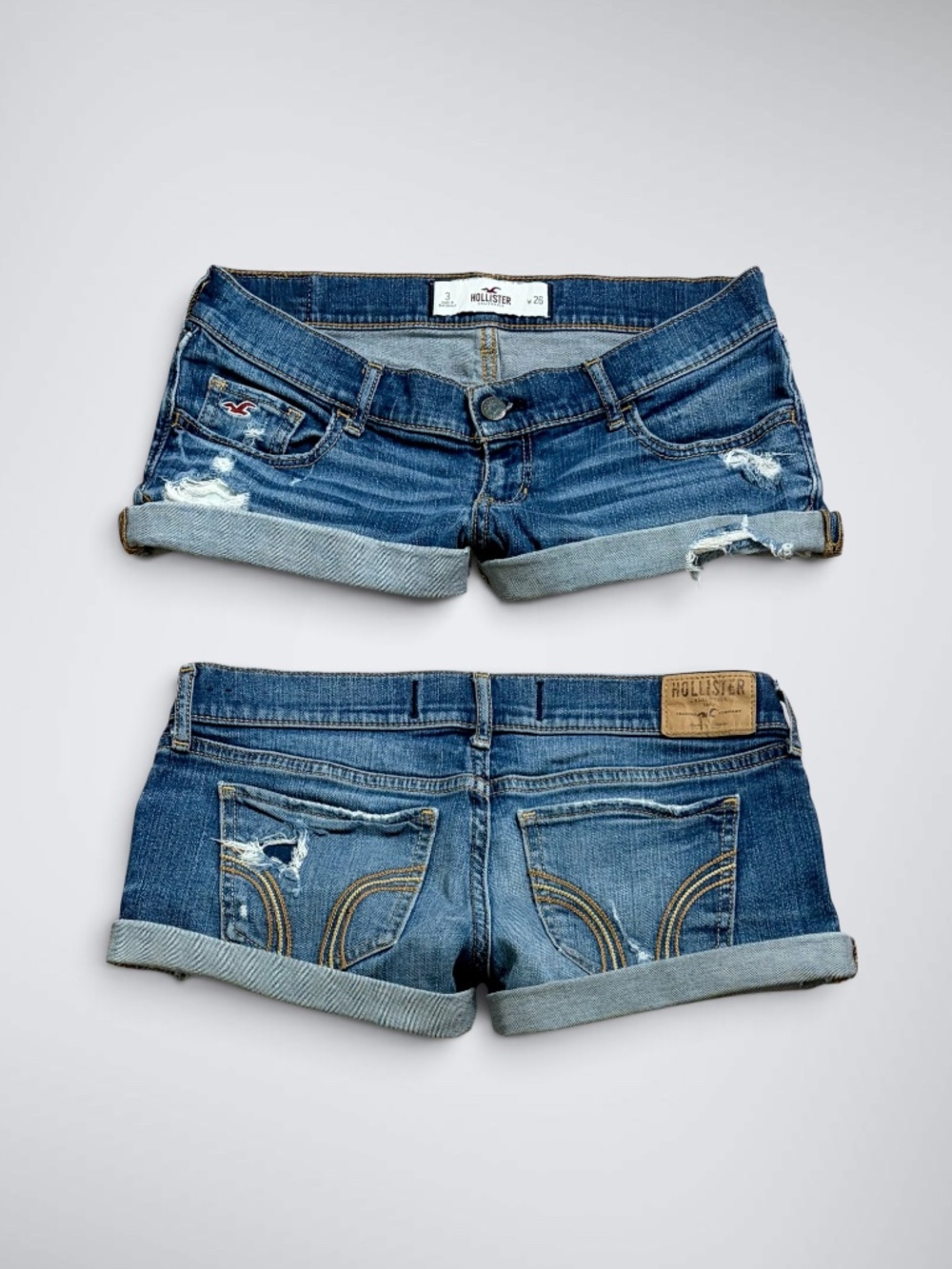 Early 2000s Hollister Ultra Low Rise Micro Denim Shorts